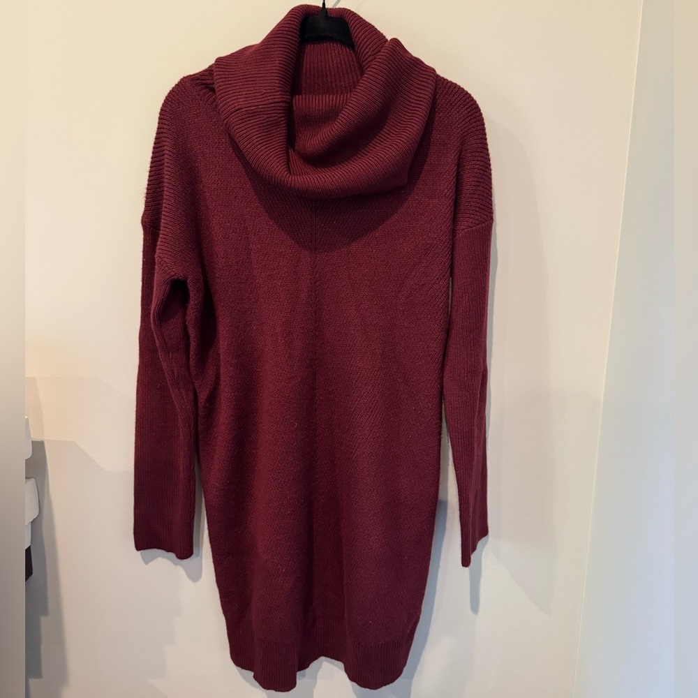 Lulu's Deep Red Cowl Neck Sweater Dress Size Medium